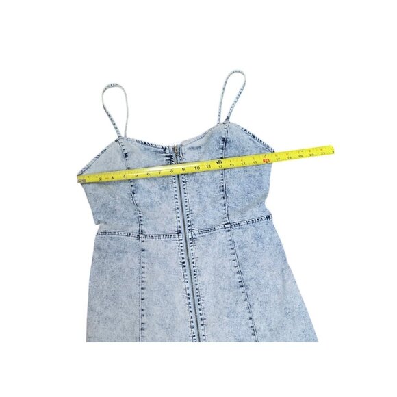 ๐ Denim Co. Zip-Front Acid Wash Denim Mini Dress โ Size 8 US โ EUC - Picture 10 of 10